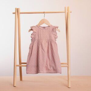 Oeuf Swiss Dot Ruffle Dress – 2Y